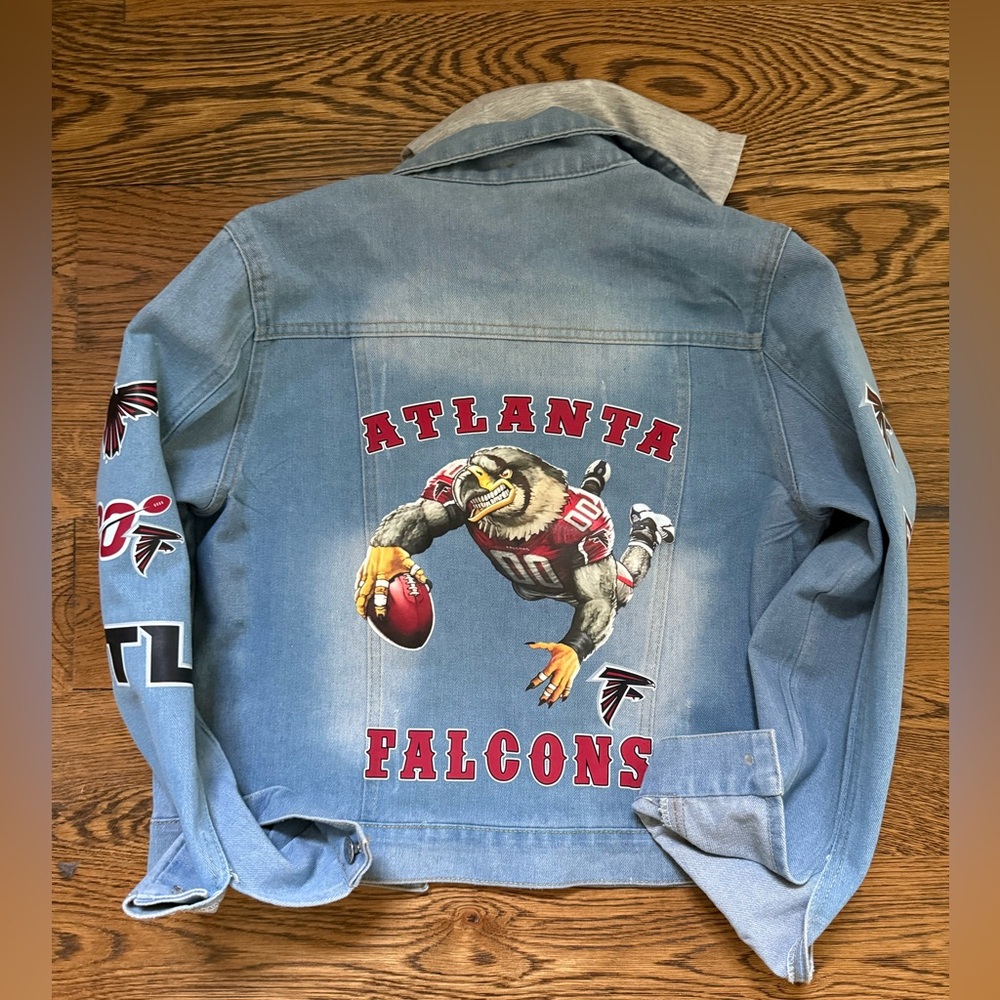 Atlanta Falcons Denim Jacket with removable Hoodie